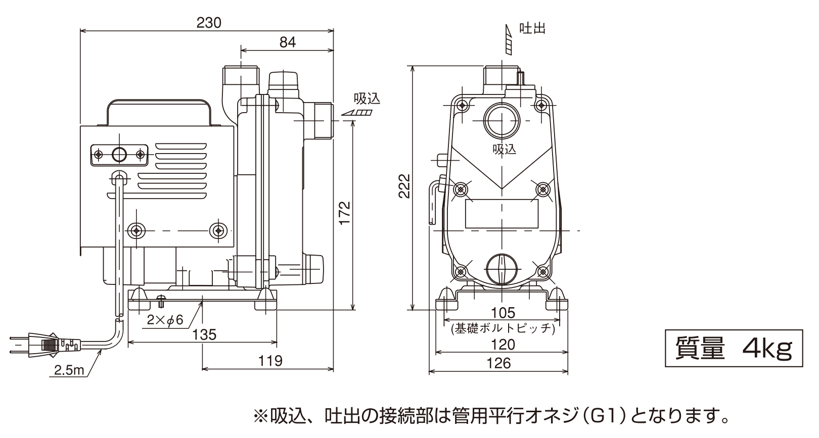 寺田ポンプ 陸上ポンプ(樹脂製) HP-200 - 1