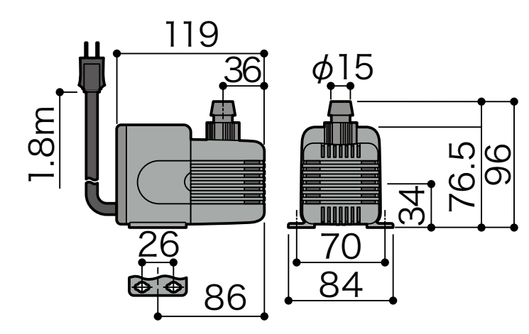 レイシー水陸両用ポンプ RSD-40A 60Hz(西日本用) 　送料無料 但、一部地域除 同梱不可 - 3